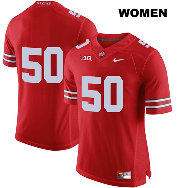 Ohio State Buckeyes Women's Nathan Brock #50 Red Authentic Nike No Name College NCAA Stitched Football Jersey YT19W66VK